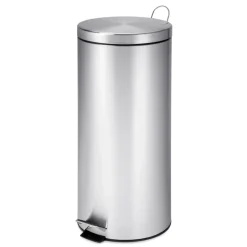 Honey-Can-Do 8 gal Silver Stainless Steel Step-On Trash Can