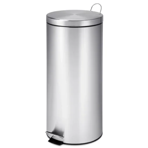 Honey-Can-Do 8 gal Silver Stainless Steel Step-On Trash Can