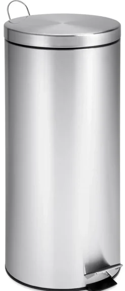 Honey-Can-Do 8 gal Silver Stainless Steel Step-On Trash Can