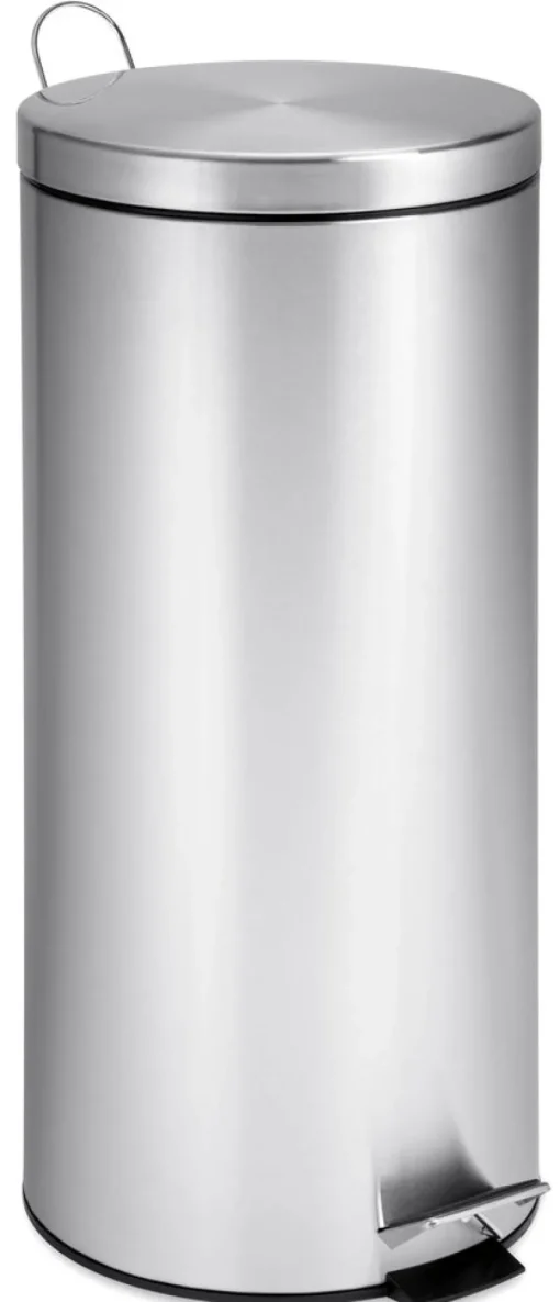 Honey-Can-Do 8 gal Silver Stainless Steel Step-On Trash Can
