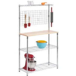 Honey-Can-Do 61 in. H X 36 in. W X 14 in. D Silver Steel Baker's Rack