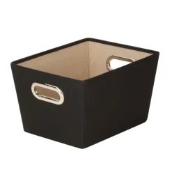 Honey-Can-Do Black Fabric Storage Bin 7-9/16 in. H X 9-13/16 in. W X 13 in. D