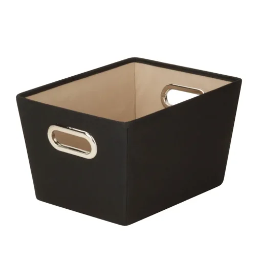 Honey-Can-Do Black Fabric Storage Bin 7-9/16 in. H X 9-13/16 in. W X 13 in. D