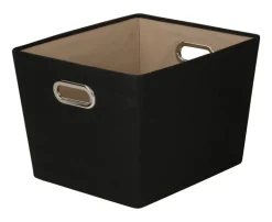 Honey-Can-Do Black Fabric Storage Bin 11 in. H X 13 in. W X 16 in. D