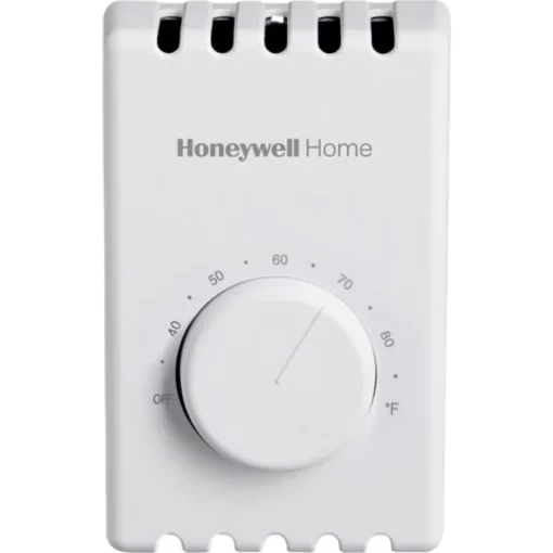 Honeywell Heating Dial Square White Baseboard Thermostat 6-3/8 in.