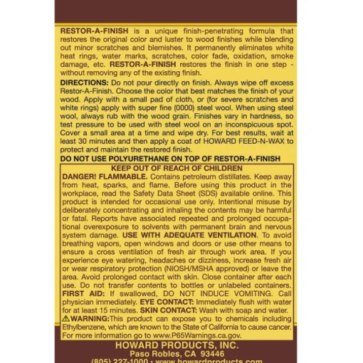 Howard Restor-A-Finish Semi-Transparent Dark Oak Oil-Based Wood Restorer 1 pt