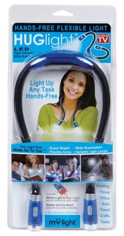 Hug Light As Seen On TV Plastic Blue LED Flexible Flashlight 10.2 L x 1.2 W in., 120 lm AAA Battery