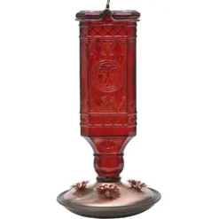 Hummingbird Bottle Feeder, Red, 4 Ports, 24-oz.