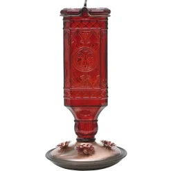 Hummingbird Bottle Feeder, Red, 4 Ports, 24-oz.