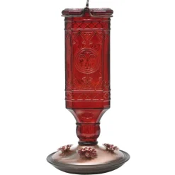 Hummingbird Bottle Feeder, Red, 4 Ports, 24-oz.