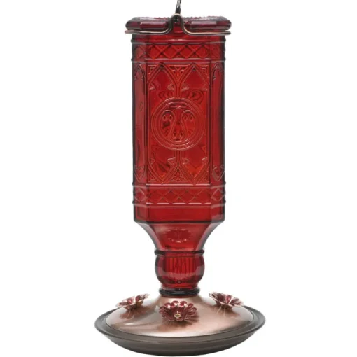 Hummingbird Bottle Feeder, Red, 4 Ports, 24-oz.