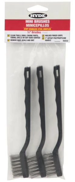 Hyde 10 in. L Stainless Steel Mini Bristle Brush