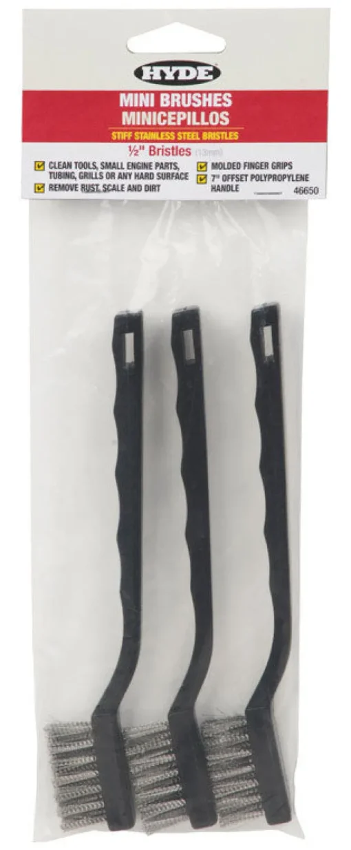 Hyde 10 in. L Stainless Steel Mini Bristle Brush