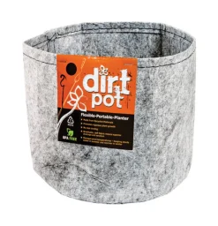 Hydrofarm Dirt Pot 8-1/2 in. H X 10 in. D Fabric Planter Gray