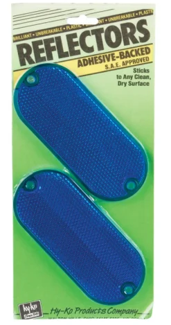 Hy-Ko 4.38 in. Round Blue Reflectors 2 pk