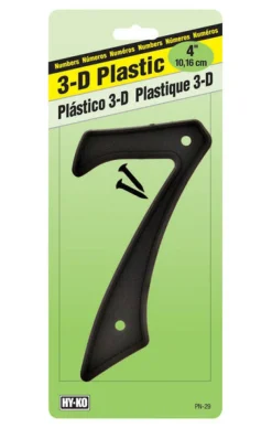 Hy-Ko 4 in. Black Plastic Nail-On Number 7 1 pc.
