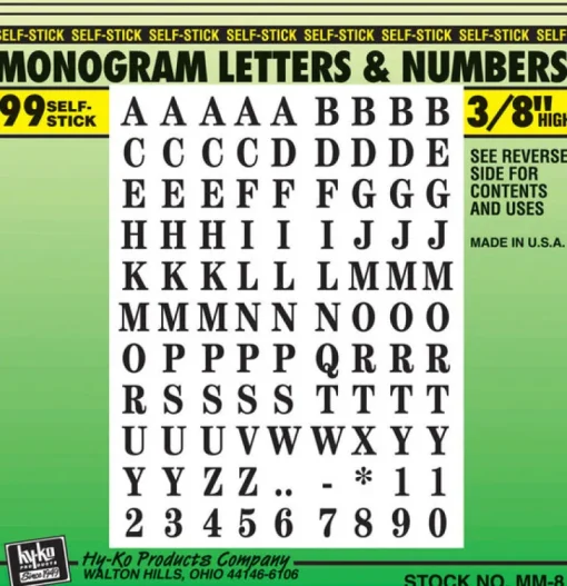 Hy-Ko 3/8 in. Black Vinyl Letters and Numbers 0-9, A-Z Self-Adhesive 1 pk (Pack of 10)