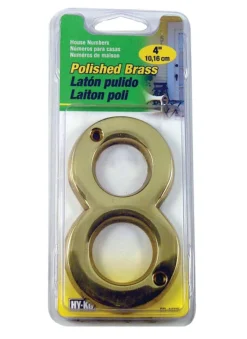 Hy-Ko 4 in. Brass Gold 8 Number Nail-On (Pack of 3)