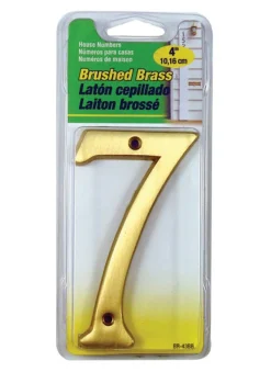 Hy-Ko 4 in. Brass Gold 7 Number Nail-On (Pack of 3)