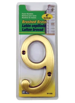 Hy-Ko 4 in. Brass Gold 9 Number Nail-On (Pack of 3)