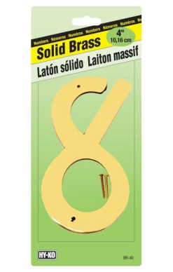 Hy-Ko 4 in. Brass Gold 8 Number Nail-On (Pack of 10)