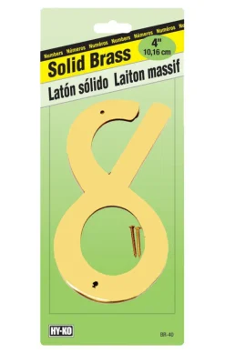 Hy-Ko 4 in. Brass Gold 8 Number Nail-On (Pack of 10)