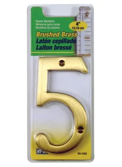 Hy-Ko 4 in. Brass Nail-On Gold 5 1 pc. Number (Pack of 3)