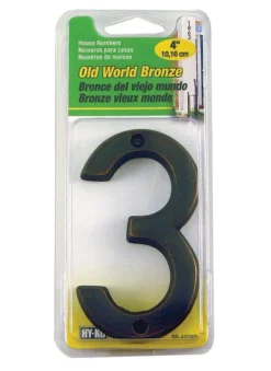 Hy-Ko 4 in. Bronze Metal Number 3 1 pc. Nail-On (Pack of 3)