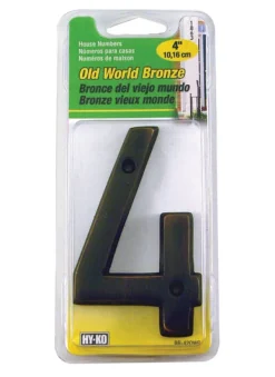 Hy-Ko 4 in. Bronze Nail-On Number 4 1 pc. Metal (Pack of 3)