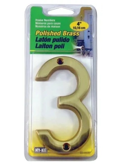 Hy-Ko 4 in. Gold Brass Nail-On Number 1 pc. 3 (Pack of 3)