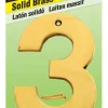 Hy-Ko 5 in. Gold Brass Screw-On Number 3 1 pc