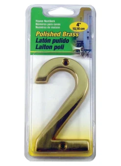 Hy-Ko 4 in. Gold Nail-On Brass 2 1 pc. Number (Pack of 3)