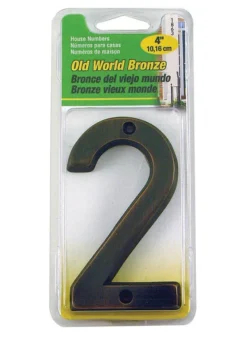 Hy-Ko 4 in. Metal Bronze 2 Number Nail-On (Pack of 3)