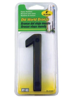 Hy-Ko 4 in. Metal Bronze 1 Number Nail-On (Pack of 3)