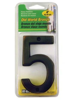 Hy-Ko 4 in. Metal Bronze 5 Number Nail-On (Pack of 3)
