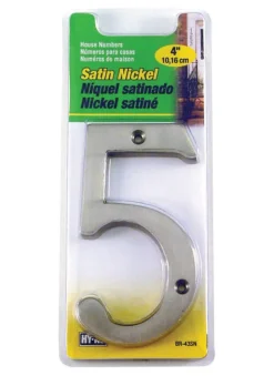 Hy-Ko 4 in. Nickel Silver 5 Number Nail-On (Pack of 3)