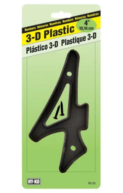 Hy-Ko 4 in. Plastic Black 4 Number Nail-On