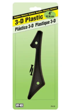 Hy-Ko 4 in. Plastic Black 1 Number Nail-On