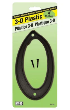 Hy-Ko 4 in. Plastic Black 0 Number Nail-On