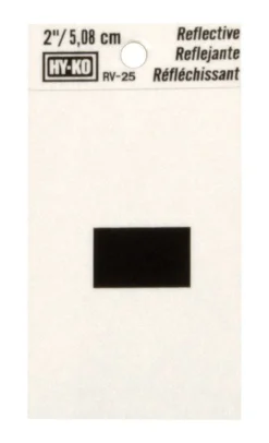 Hy-Ko 2 in. Reflective Black Vinyl Special Character Hyphen Self-Adhesive 1 pc. (Pack of 10)