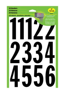 Hy-Ko 3 in. Reflective Black Vinyl Number Set 0-9 Self-Adhesive 1 pk (Pack of 10)