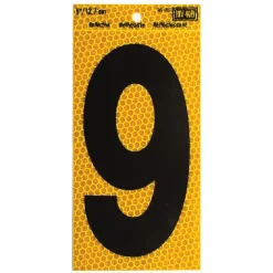 Hy-Ko 5 in. Reflective Black Vinyl Self-Adhesive Number 9 1 pc. (Pack of 10)