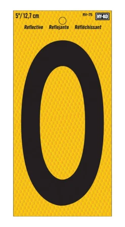 Hy-Ko 5 in. Reflective Vinyl Black 3 Number Self-Adhesive