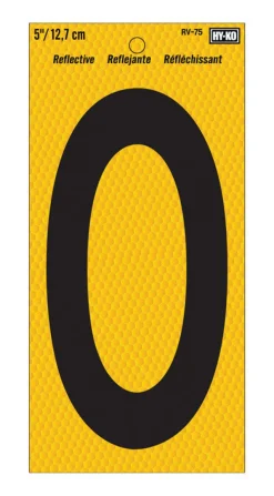 Hy-Ko 5 in. Reflective Vinyl Black 3 Number Self-Adhesive