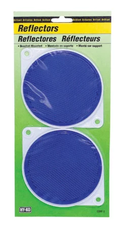 Hy-Ko 8.75 in. Round Blue Reflectors 2 pk (Pack of 12)