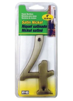 Hy-Ko 4 in. Silver Nail-On Number 4 1 pc. Nickel (Pack of 3)