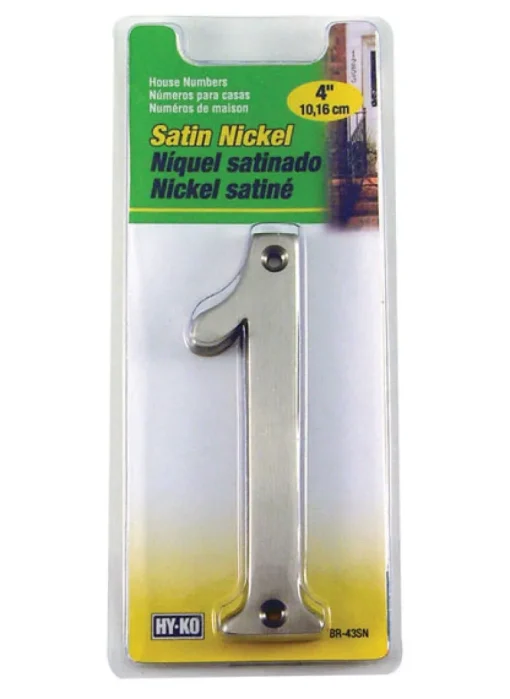 Hy-Ko 4 in. Silver Nickel Nail-On Number 1 1 pc. (Pack of 3)