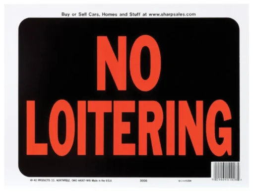 Hy-Ko English No Loitering Sign Plastic 9 in. H x 12 in. W (Pack of 10)