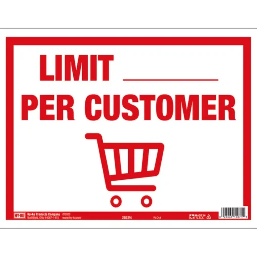 Hy-Ko English White Informational Sign 10 in. H x 14 in. W