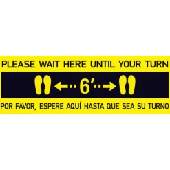 Hy-Ko English Yellow Social Distancing Decal 6 in. H x 18 in. W
